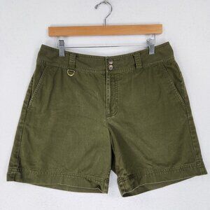 Ralph Lauren Shorts Womens 10 Green Mid Rise LRL Cotton Chino Equestrian Casual